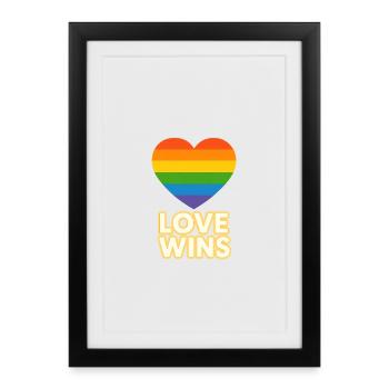 L’amour gagne la fierté Heart Design - Affiche encadrée (27 × 37 cm) - noir - Devant