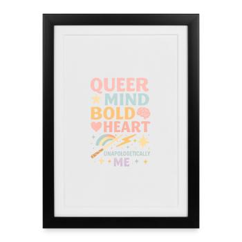 Queer Mind Bold Heart - Framed poster (27 × 37 cm) - black - Front