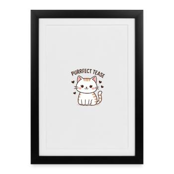 Cute Cat Tease Slogan - Framed poster (27 × 37 cm) - black - Front