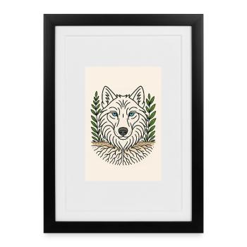 Wolfish Nature Spirit - Framed poster (27 × 37 cm) - black - Front