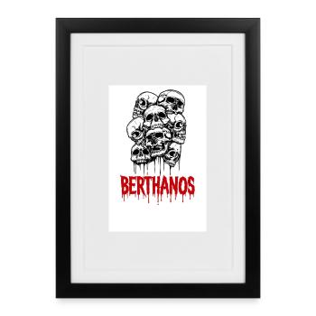 Skull motif with Berthanos lettering - Framed poster (27 × 37 cm) - black - Front