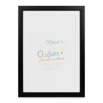 Motivational Saying for Success & Hustle - Framed poster (27 × 37 cm) - black - Front