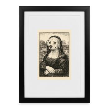 Figurine de chien dans le style artistique classique - Affiche encadrée (27 × 37 cm) - noir - Devant
