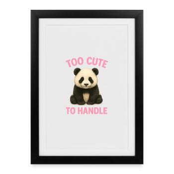 Panda mignon avec dicton - Affiche encadrée (27 × 37 cm) - noir - Devant