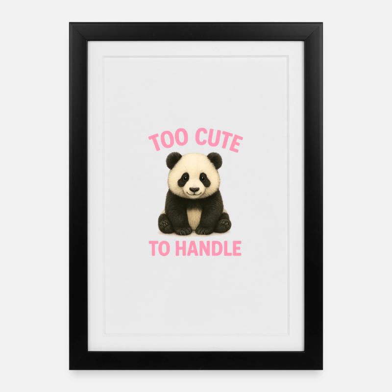 Niedlicher Panda mit Spruch - Gerahmtes Poster (27 × 37 cm) - Schwarz