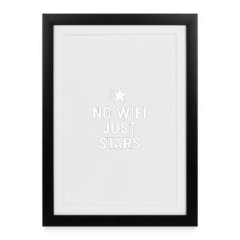 Vanlife Over Wifi – Minimalist travel shirt - Framed poster (27 × 37 cm) - black - Front