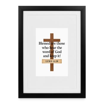 Korscitat Välsignade som hör Guds ord - Framed poster (27 × 37 cm) - black - Front