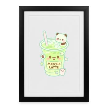 Matcha Latte Panda - Framed poster (27 × 37 cm) - black - Front