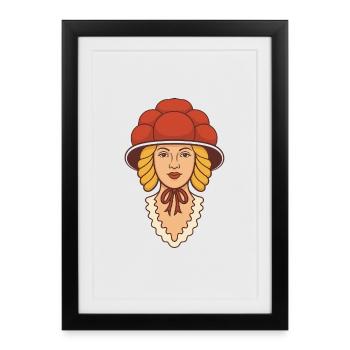 Bollenhut Fille - Affiche encadrée (27 × 37 cm) - noir - Devant