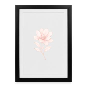 Magnolia rose, Fleur - Affiche encadrée (27 × 37 cm) - noir - Devant