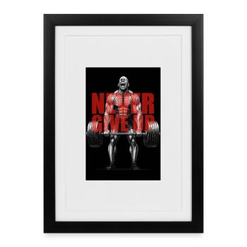 Never_Give_up_2 - Affiche encadrée (27 × 37 cm) - noir - Devant