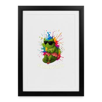 Grenouille colorée avec spectre - Affiche encadrée (27 × 37 cm) - noir - Devant
