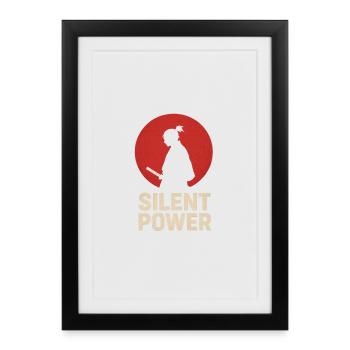 Puissance silencieuse avec Katana - Affiche encadrée (27 × 37 cm) - noir - Devant