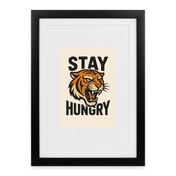 Motif du tigre qui reste affamé - Affiche encadrée (27 × 37 cm) - noir - Devant