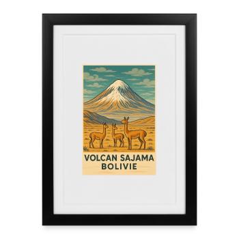 Tee shirt Sajama, Bolivie - Affiche encadrée (27 × 37 cm) - noir - Devant