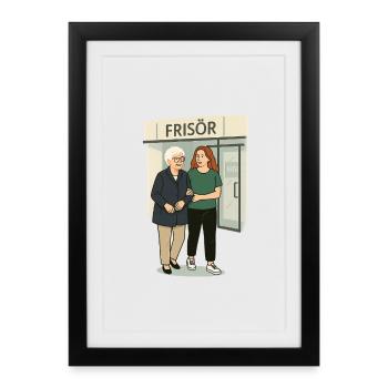 Mamie Karin - Affiche encadrée (27 × 37 cm) - noir - Devant