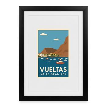 Vuelta Valle Gran Rey Coastal Poster - Framed poster (27 × 37 cm) - black - Front