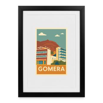 Gomera Island Panorama - Framed poster (27 × 37 cm) - black - Front