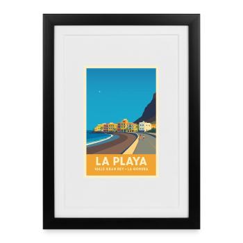 La Playa Poster Valle Gran Rey - Framed poster (27 × 37 cm) - black - Front