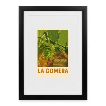 La Gomera Tropical Poster Vintage - Framed poster (27 × 37 cm) - black - Front