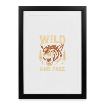 Emblème du tigre sauvage et libre - Affiche encadrée (27 × 37 cm) - noir - Devant