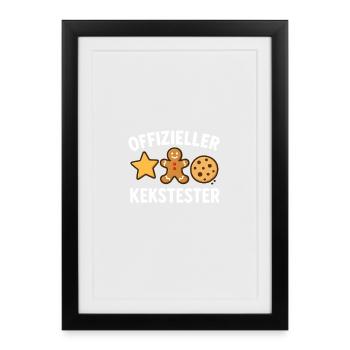 Official Cookie Tester Funny Motif Christmas - Framed poster (27 × 37 cm) - black - Front