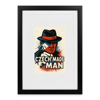Tchèque Fabriqué Homme - Affiche encadrée (27 × 37 cm) - noir - Devant