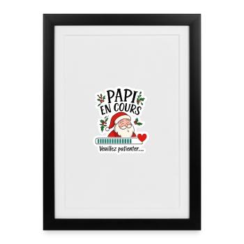 Grandfather pregnancy announcement for Christmas - Framed poster (27 × 37 cm) - black - Front