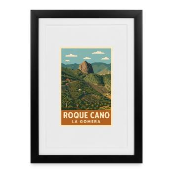 Roque Cano La Gomera - Affiche encadrée (27 × 37 cm) - noir - Devant