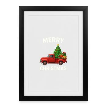 Vintage Trucks Christmas - Framed poster (27 × 37 cm) - black - Front