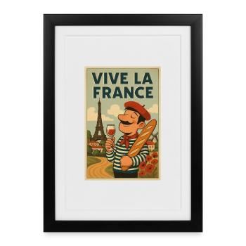 Long live vintage France - Framed poster (27 × 37 cm) - black - Front