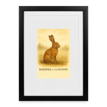 Murmure du lièvre des prés - Affiche encadrée (27 × 37 cm) - noir - Devant