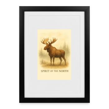 Geest van het Noorden: Eland - Affiche encadrée (27 × 37 cm) - noir - Devant