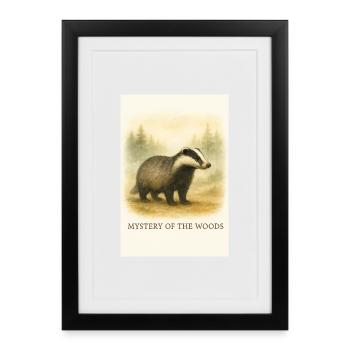 Le mystère du blaireau de forêt - Affiche encadrée (27 × 37 cm) - noir - Devant