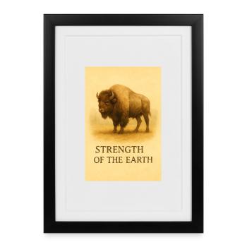 Strength of the Earth Bison - Framed poster (27 × 37 cm) - black - Front