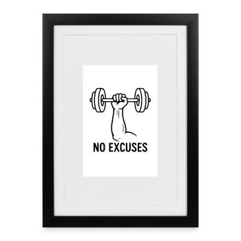 Pas d’excuse GYM - Affiche encadrée (27 × 37 cm) - noir - Devant