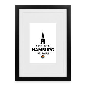 Hamburg St Pauli Koord Marker - Framed poster (27 × 37 cm) - black - Front