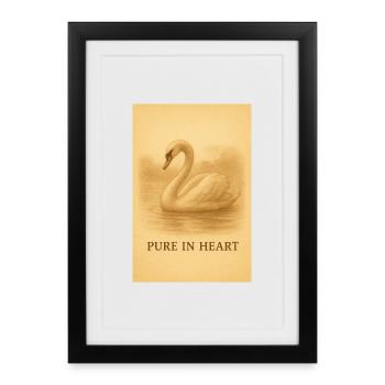 Silhouette de cygne pur au cœur - Affiche encadrée (27 × 37 cm) - noir - Devant