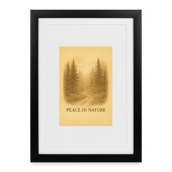 Calmness in the Forest Path - Framed poster (27 × 37 cm) - black - Front