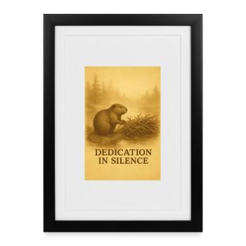 Beaver Dedication in Silence - Framed poster (27 × 37 cm) - black - Front