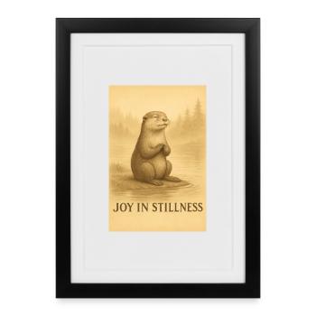 Joy in Silence Meditation Animal - Framed poster (27 × 37 cm) - black - Front