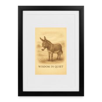 Donkey wisdom at rest - Framed poster (27 × 37 cm) - black - Front