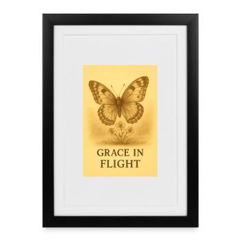 Grace in Flight Butterfly Bloom - Framed poster (27 × 37 cm) - black - Front
