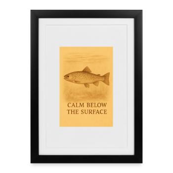 Calm Below the Surface Trout Print - Framed poster (27 × 37 cm) - black - Front