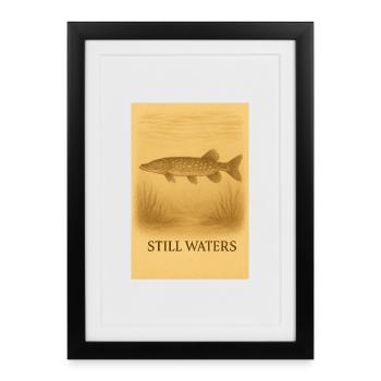 Still Waters Fish Illustration - Framed poster (27 × 37 cm) - black - Front