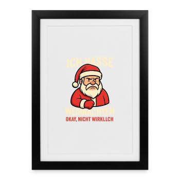 Je déteste le Père Noël - Affiche encadrée (27 × 37 cm) - noir - Devant