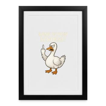 Goose Nice Shit - Affiche encadrée (27 × 37 cm) - noir - Devant