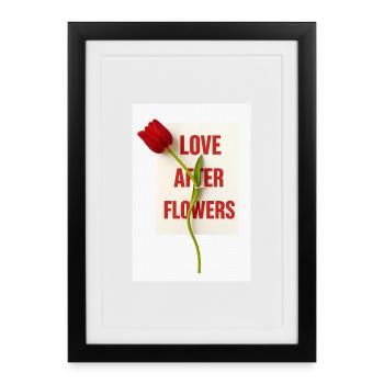 Love After Flowers Tulip Poetics - Framed poster (27 × 37 cm) - black - Front