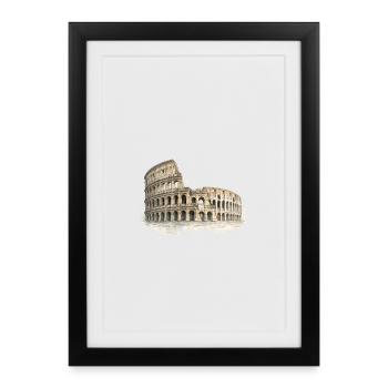 Colosseum Watercolor Sketch - Framed poster (27 × 37 cm) - black - Front