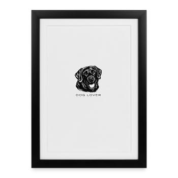 Dog Lover Dog Portrait - Framed poster (27 × 37 cm) - black - Front